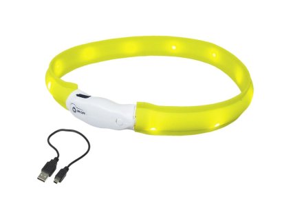 80889 nobby led plochy svitici obojek pro psy zluty m 55cm