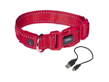 82311 nobby flash mesh led svitici obojek cerveny vel m l