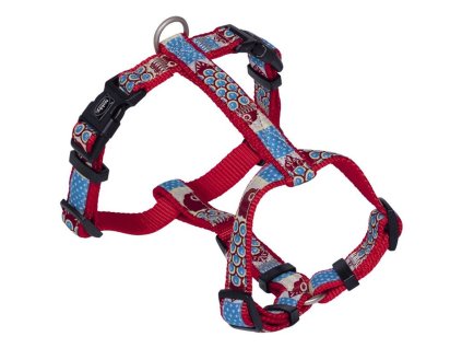 82746 nobby style postroj pro psa cerveny nylon s m 40 65cm