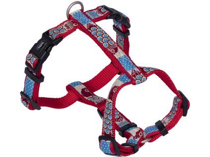 Nobby STYLE postroj pro psa červený nylon S-M 40-65cm