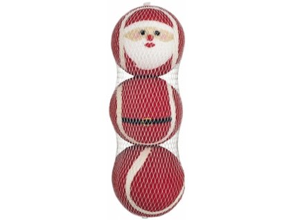 Nobby Vánoční tenisové míčky santa 3 ks 6,0 cm