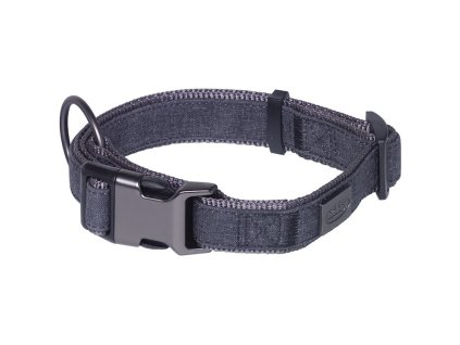 86187 nobby linen deluxe obojek nylon cerna l xl 45 65 cm