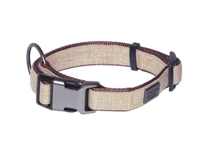 86208 nobby linen deluxe obojek nylon hneda m l 40 55 cm