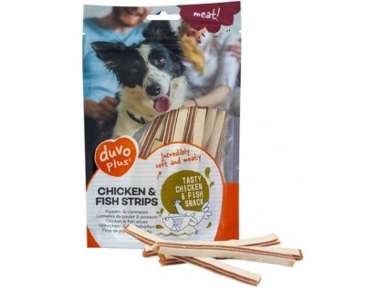 87408 duvo dog meat chicken fish strips 80 g