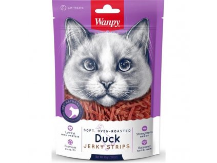 87456 wanpy cat soft duck jerky strips for cat 80 g