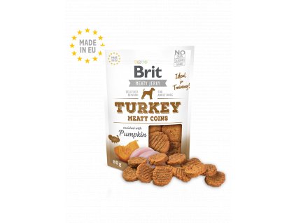 90426 brit jerky turkey meaty coins 200g
