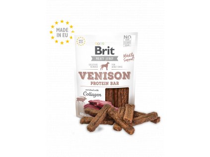 90453 brit jerky venison protein bar 200g