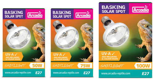 Lampada Riscaldante Arcadia Basking Spot 50W Per Rettili - Faretto Con UVA E Attacco E27