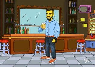 Dárek pro Muže – Styl Simpsonovi Bar