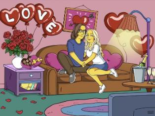 Dárek pro Muže – Styl Simpsonovi Romantický Gauč