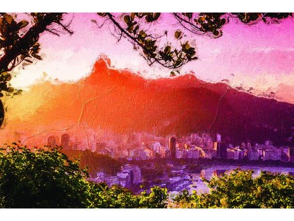 Obraz Východ slunce nad městem - Obraz na plátně