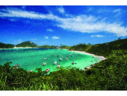 Obraz Záliv s loďkami - Obraz na plátně