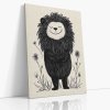 Nádherné černobílé lvíče na plátně: Umělecký dotek divoké elegance pro váš interiér.