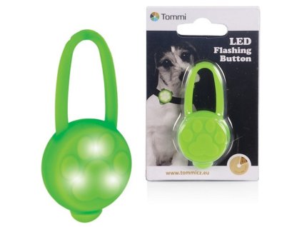 LED přívěsek na obojek silikonový/zelený