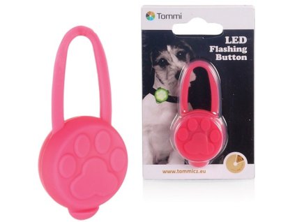 LED přívěsek na obojek silikonový/růžový