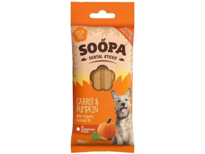 Dentální tyčinky Soopa s mrkví a dýní 100g