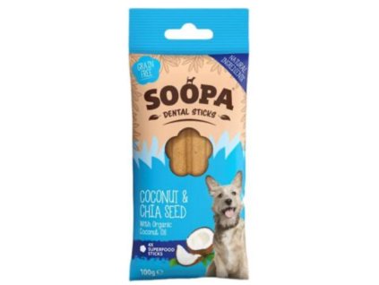 Dentální tyčinky Soopa s kokosem a chia semínky 100g