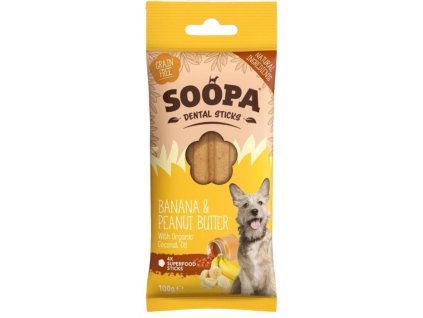 Dentální tyčinky Soopa s banánem a arašídovým máslem 100g
