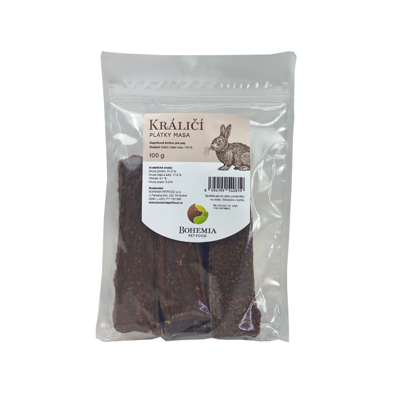 Bohemia Pet Food Králičí plátky 100g