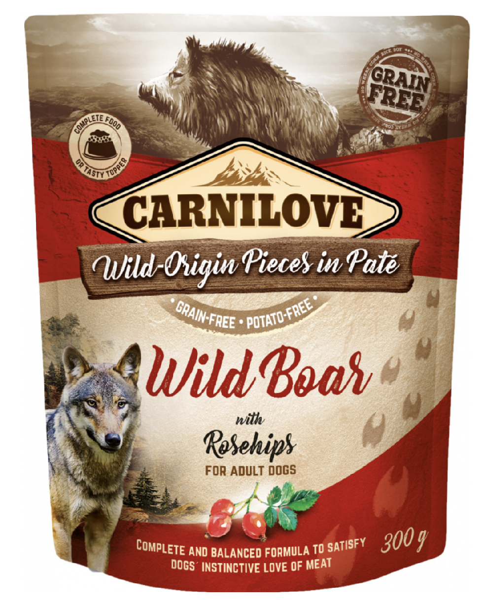 Carnilove Dog Pouch Paté Wild Boar & Rosehips 300g