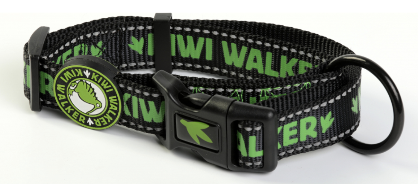 Obojek Kiwi Walker zelená Velikost: S - šířka 2cm, obvod 32-45cm