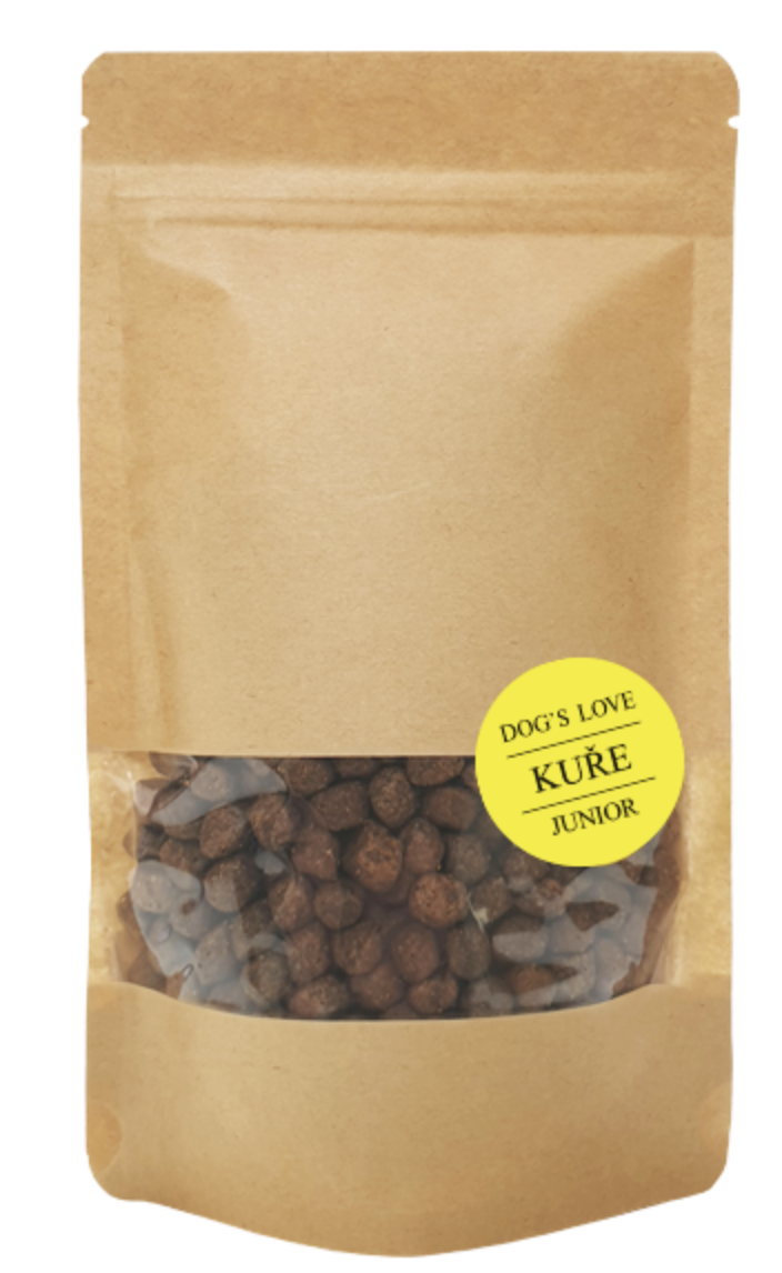 Vzorek Dog's Love Kuře Junior granule 150g