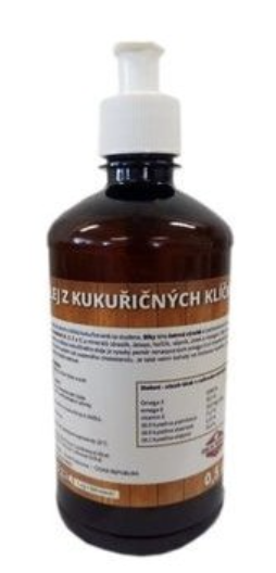 Olej z kukuřičných klíčků pro psy, kočky a koně 500ml