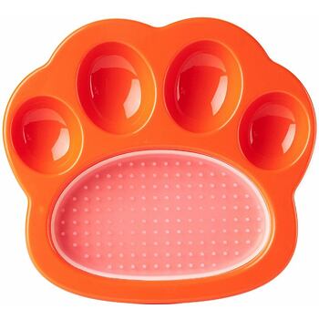 PetDreamHouse zpomalovací miska Paw 2 v 1 Mini – oranžová