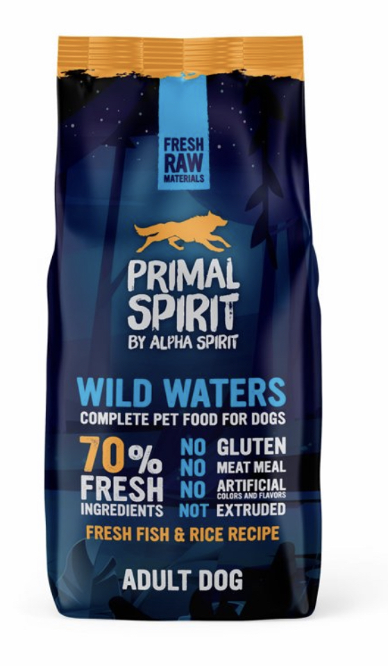 Primal Spirit Dog 70% Wild Waters Velikost balení: 12kg