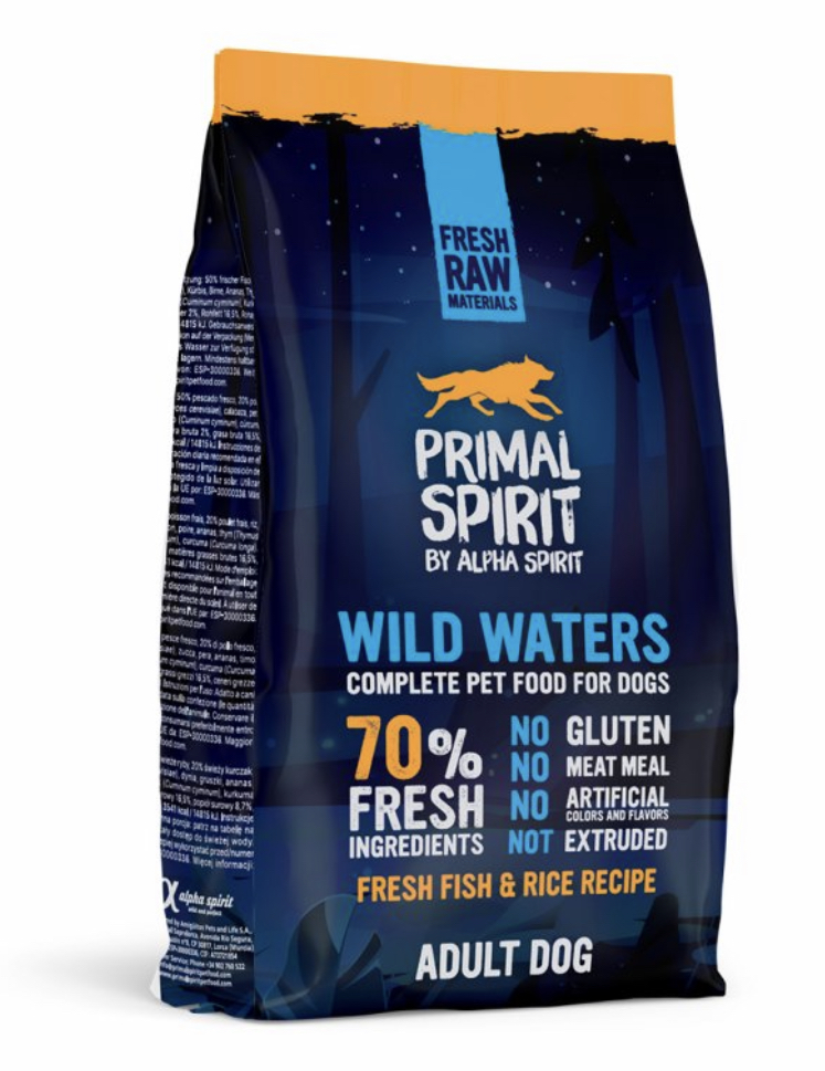 Primal Spirit Dog 70% Wild Waters Velikost balení: 1kg