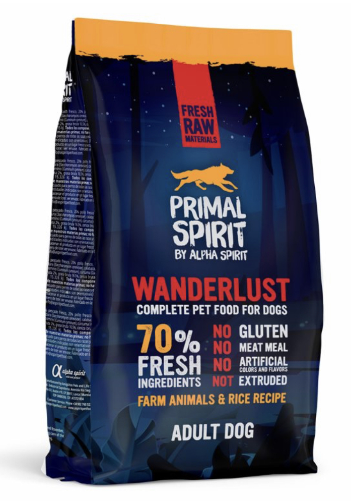 Primal Spirit Dog 70% Wanderlust Velikost balení: 1kg