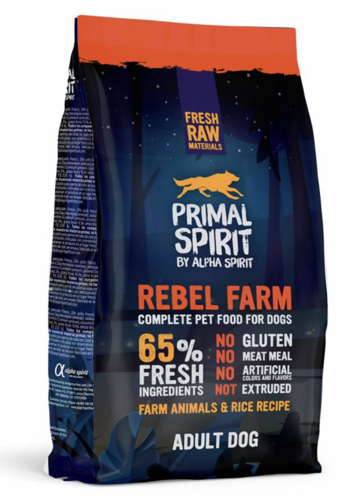 Primal Spirit Dog 65% Rebel Farm Velikost balení: 1kg 3+1