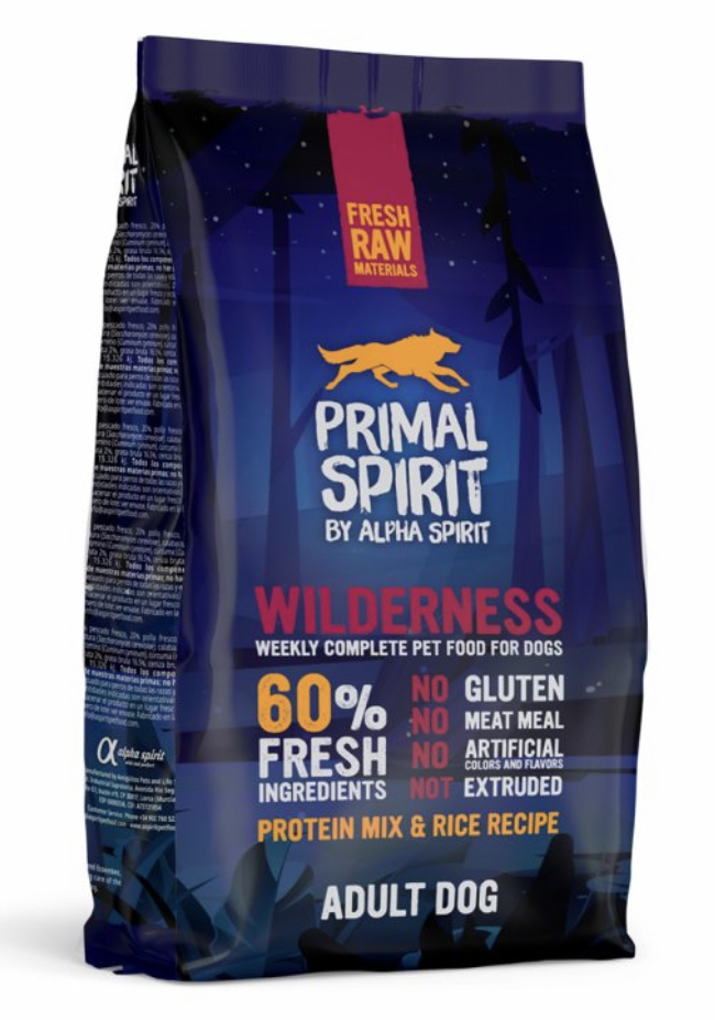 Primal Spirit Dog 60% Wilderness Velikost balení: 1kg 3+1