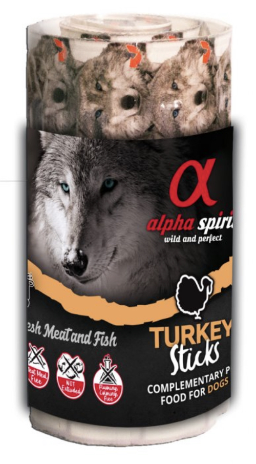 Alpha Spirit Dog Turkey Sticks Ristra 16ks Balení: box 4+1 ZDARMA