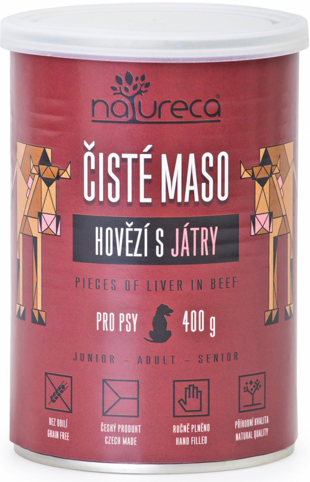 NATURECA konzerva hovězí s játry pro psy 400g