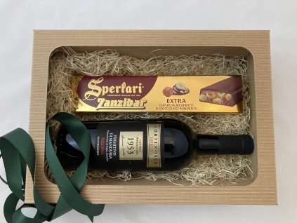 Dárkové balení Primitivo RISERVA a Sperlari Čokoládová tyčinka