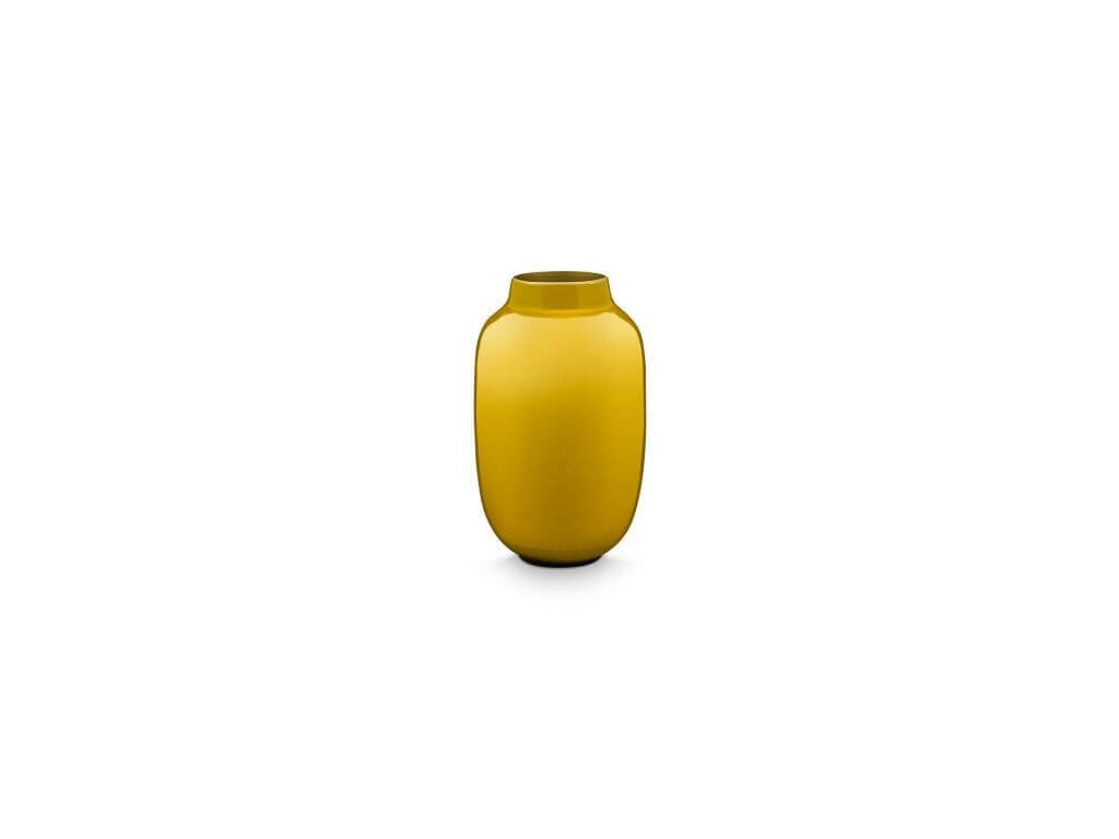 pip studio žlutá kovová váza mini