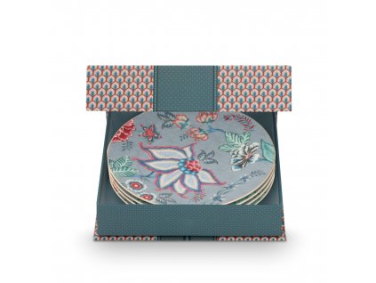 3912 4 pip studio darkova sada 4 taliru flower festival oriental 17 cm modra