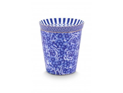 pip studio hrnek bez ucha royal flower s cajovym talirkem modry