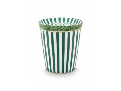pip studio hrnek bez ucha royal stripes s cajovym talirkem zeleny