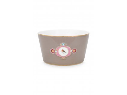 pip studio porcelánová miska love birds khaki 20 cm