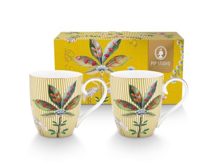Pip Studio set 2 hrnků La Majorelle žlutý, 450 ml