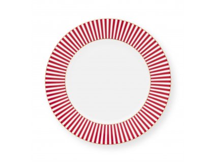 Pip Studio talíř Royal Stripes tmavě růžový, 17 cm