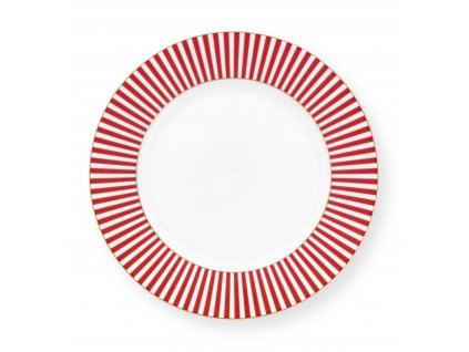 Pip Studio talíř Royal Stripes tmavě růžový, 21 cm