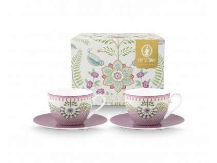 Pip Studio set 2 šálků s podšálky Lily & Lotus 280 ml