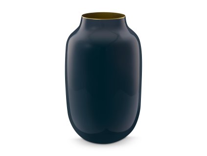 Pip studio oválná kovová váza 30 cm, tmavě modrá