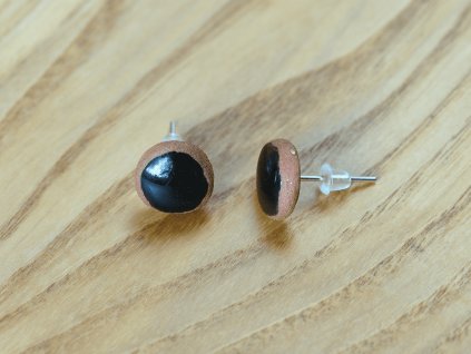 keramické náušnice, chirurgická ocle, černé