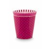 Pip Studio hrnek bez ucha Royal Dots s čajovým talířkem tmavě růžový