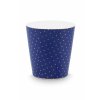 Pip Studio hrnek bez ucha Royal Dots s čajovým talířkem modrý