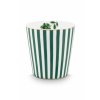 Pip Studio hrnek bez ucha Royal Stripes s čajovým talířkem zelený